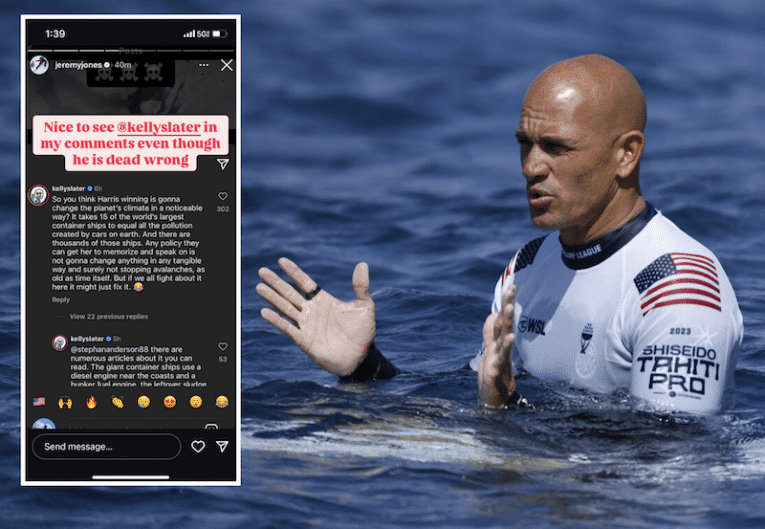 Surf great Kelly Slater called out by snowboard legend for spewing climate misinformation